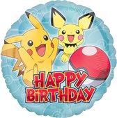 Pokemon™ Happy Birthday aluminium ballon - Feestdecoratievoorwerp