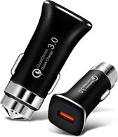 DrPhone QH1 - 2 in 1 QC 3.0 Quick Charge -Nood Hamer – Autolader – Snellader – USB Poort 3.0 - Geschikt voor iPhone / Samsung / LG / Sony en meer - Zwart