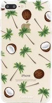 Fooncase Hoesje Geschikt voor iPhone 7 Plus - Shockproof Case - Back Cover / Soft Case - Coco Paradise / Kokosnoot / Palmboom
