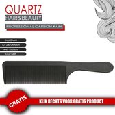 Quartz Hair&Beauty Kapper Carbon Haarkam Zakkam Breed Zwart + Haarloop