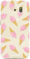 Samsung Galaxy S6 Edge hoesje TPU Soft Case - Back Cover - Ice Ice Baby / Ijsjes / Roze ijsjes