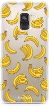 FOONCASE Samsung Galaxy A8 2018 hoesje TPU Soft Case - Back Cover - Bananas / Banaan / Bananen