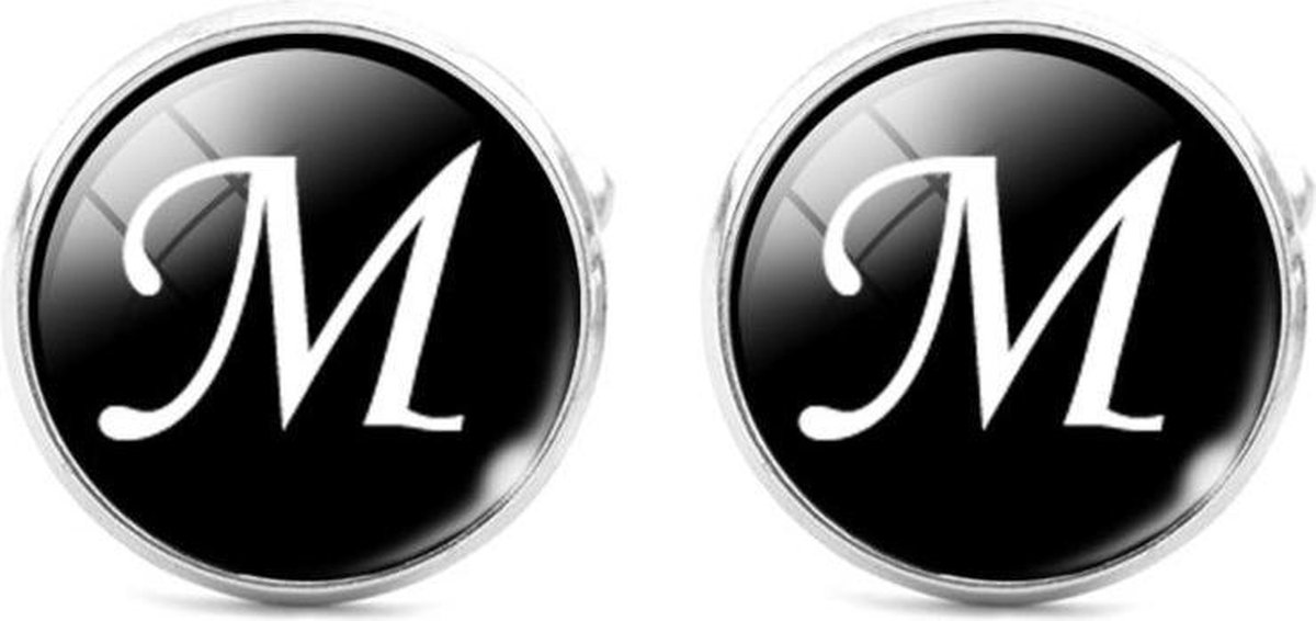 Montebello Manchetknopen Letter M - 316L Staal - Alfabet - ∅16mm