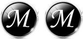 Montebello Manchetknopen Letter M - Metaal - Alfabet - ∅16mm