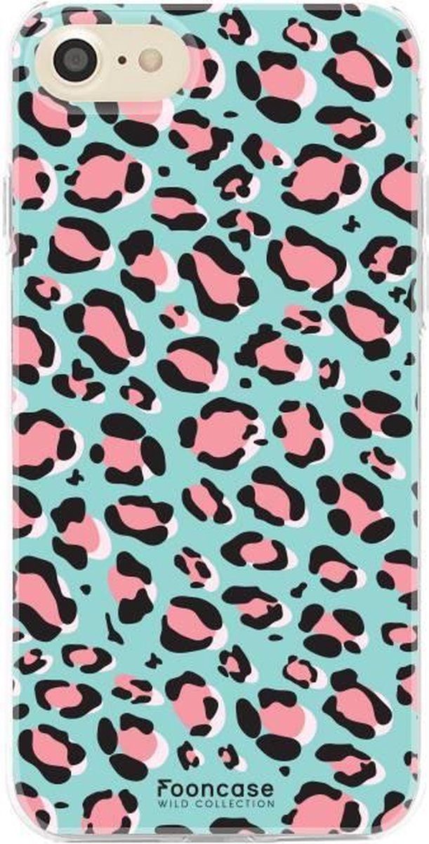 iPhone 8 hoesje TPU Soft Case - Back Cover - Luipaard / Leopard print / Blauw