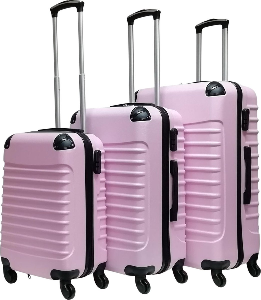 Trimix 3 delige ABS Kofferset - Soft Pink