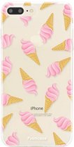 Fooncase Hoesje Geschikt voor iPhone 8 Plus - Shockproof Case - Back Cover / Soft Case - Ice Ice Baby / Ijsjes / Roze ijsjes