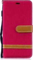 Denim Book Case - Samsung Galaxy S10 Hoesje - Rood