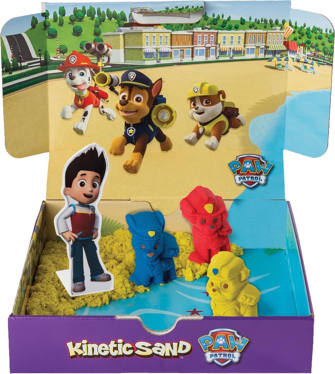 Kinetic sand - sable magique - coffret plage 340g + 9 accessoires