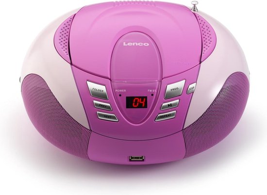 Een trouwe ontwerper Ongemak Lenco SCD-37 - Draagbare radio CD speler met MP3 optie en USB - Roze |  bol.com