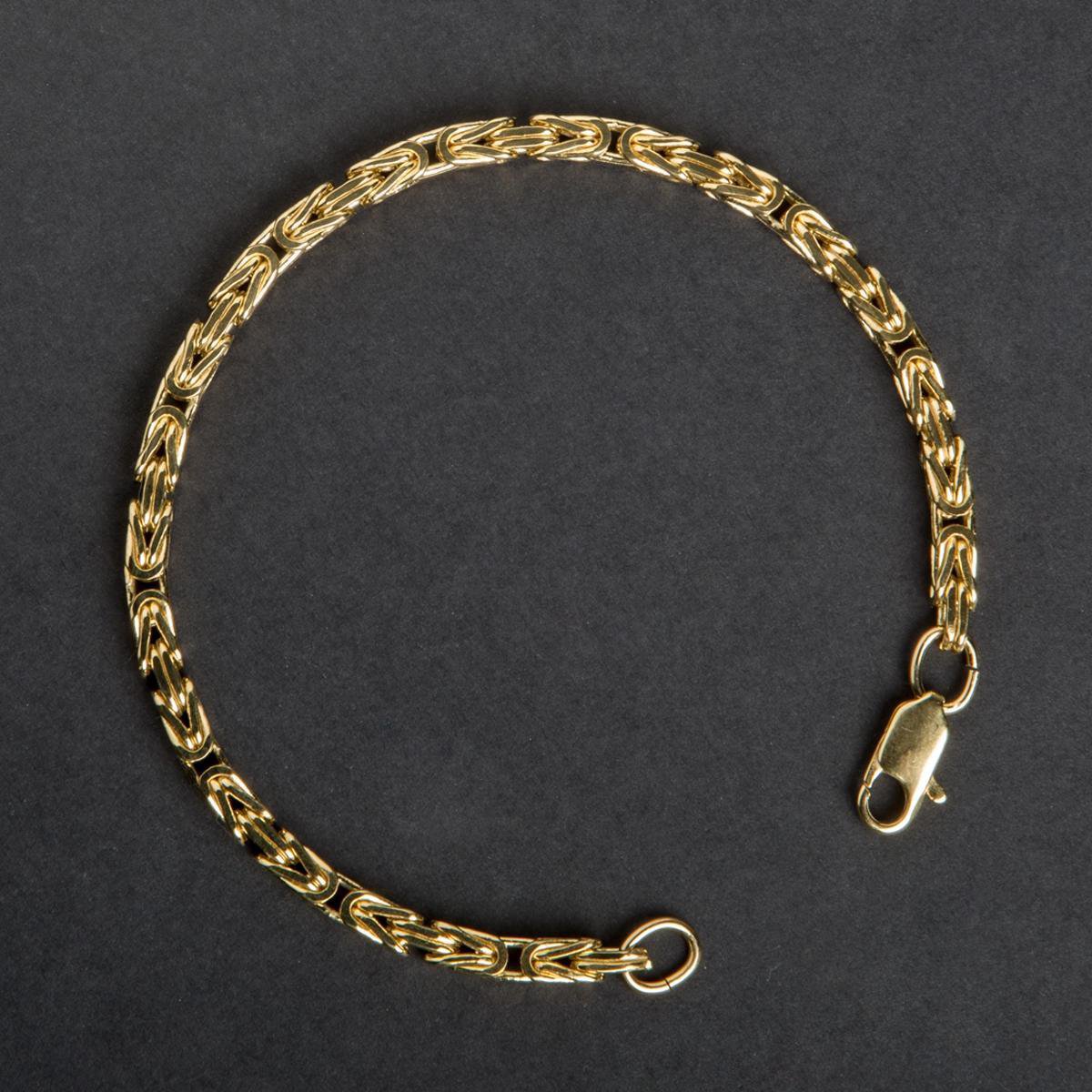 Modena goudkleurige Konings schakelarmband, 21 cm x 4 mm