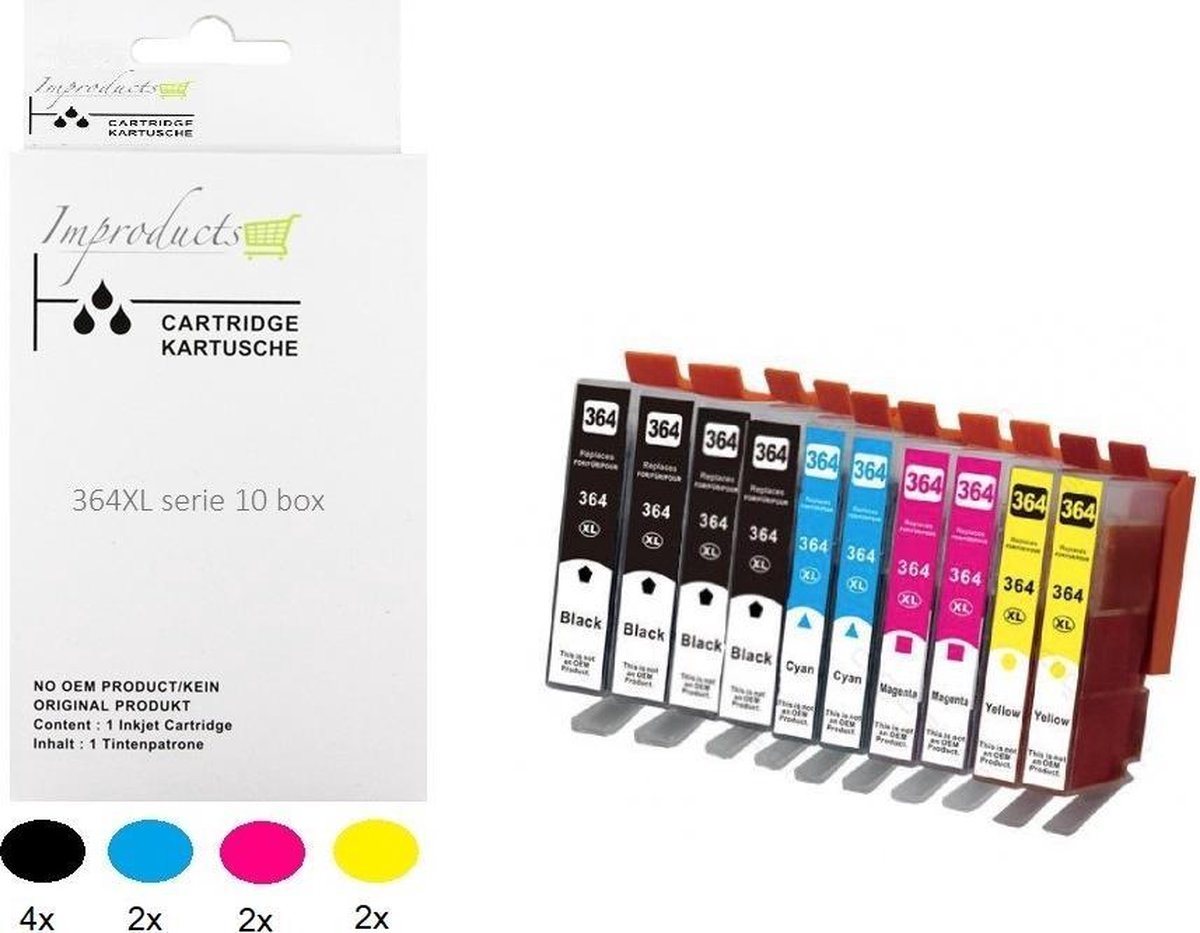 Improducts® Inkt cartridges - Alternatief HP 364 XL 364XL multi pack 10 box