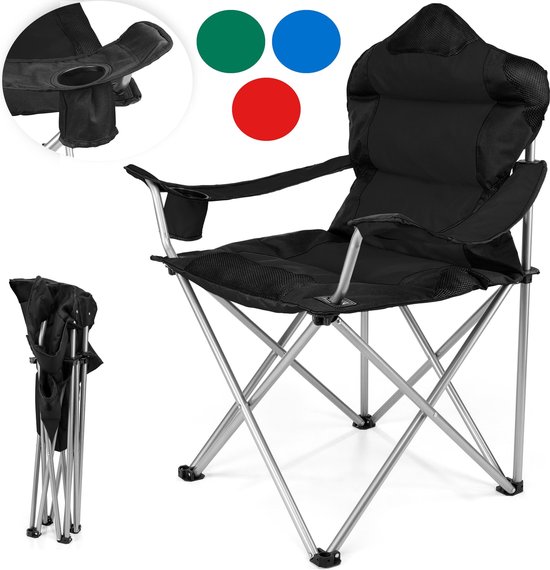 Verminderen Advertentie bloem Strandstoel opvouwbaar - Camping stoel - Zwart | bol.com