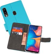 Booktype Telefoonhoesjes - Bookcase Hoesje - Wallet Case -  Geschikt voor Samsung Galaxy A20 - Blauw