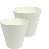 Pot de fleurs extérieur rond Tubus 25cm BLANC Prosperplast / 2 PIECES! /