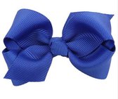 Haarknipje, haarclip, haarspeldje, alligatorknip met strik van grosgrain lint kobaltblauw – gratis verzending