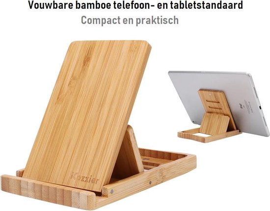 Tablethouder - Telefoonhouder - Bamboe | bol.com