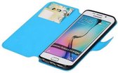 Mobieletelefoonhoesje.nl - Samsung Galaxy S6 Edge Hoesje Cross Pattern TPU Bookstyle Blauw