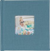 FotoHolland - Mini album photo 15x15 cm - 12 pages noir Brillianta bleu océan, avec fenêtre - MBB151512OC