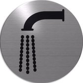 RVS deurbordje pictogram: kraan - waterpunt | 5 jaar garantie | ROND | Zelfklevend | Plakstrip