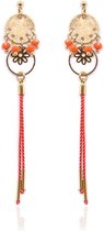 OORBELLEN MET BEDELTJES - ORANJE GOUD - N19SS026 - ZATTHU JEWELRY