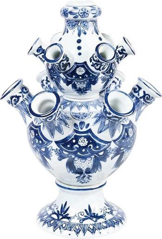 Tulpenvaas - 31 cm - &Klevering - tulpenvaas Delfts blauw cadeau voor -... bol.com