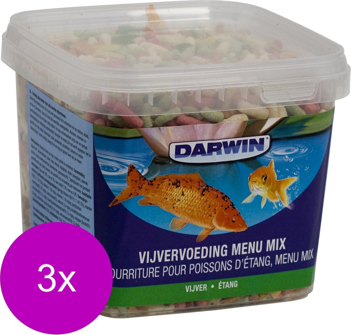 Darwin Vijvervoeding Menu Mix - Vijvervoer - 3 x 2.5 l