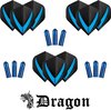Afbeelding van het spelletje Dragon Darts - 9 stuks Vista-X - darts flights - super stevig - aqua - dartflights - dart flights - inclusief 9 stuks - flight protectors