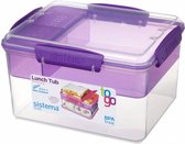 Sistema Lunchbox met 4 compartimenten Lunch Tub 2.3L - Transparant Paars