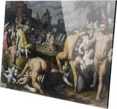 De kindermoord in Bethlehem | Cornelis Cornelisz van Haarlem  | Plexiglas | Wanddecoratie | 90CM x 60CM | Schilderij | Oude meesters | Foto op plexiglas