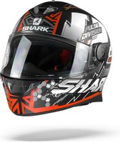 SHARK SKWAL 2.2 NOXXYS Motorhelm integraalhelm Mat Zwart Rood Zilver - Maat XL