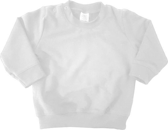 Mooie baby trui sweater in het wit voor jongens en meisjes met lange mouwen maat 56