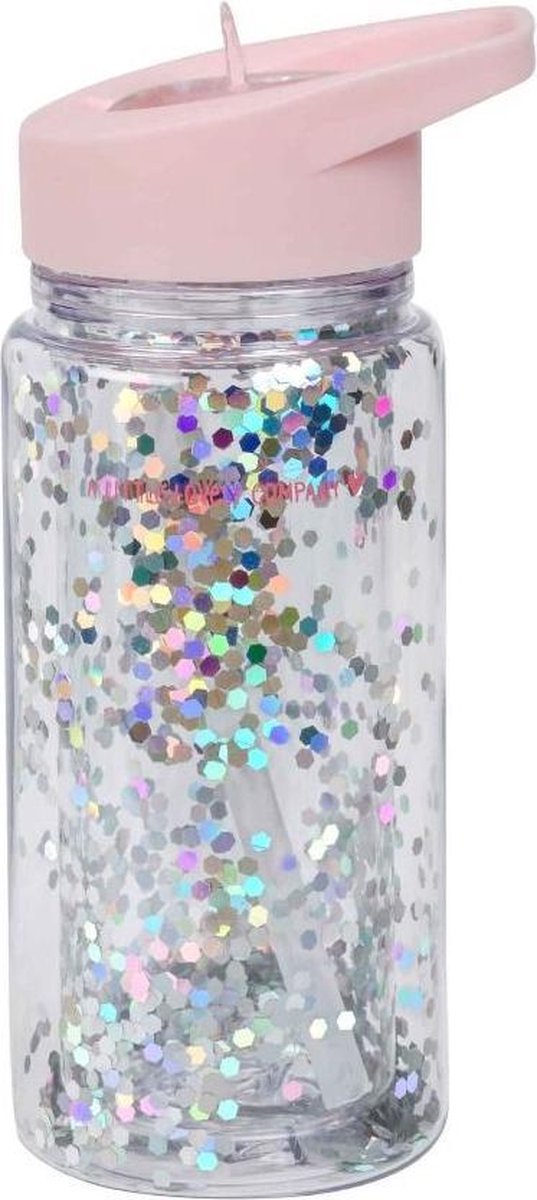 A Little Lovely Company - Drinkfles Glitter - roze/zilver | bol.com