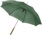 Automatische paraplu 102 cm doorsnede in het groen - grote paraplu met houten handvat