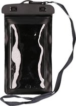 2x Bellatio design waterdicht telefoonhoesje voor alle telefoons zwart - O.a voor Apple Iphone, Samsung, Nokia, LG, Huawei