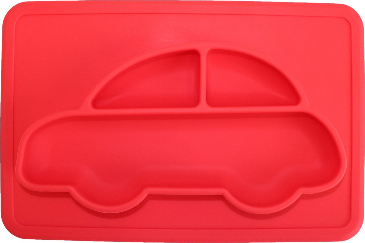 Anti-Slip silicone 3D kinder placemat auto rood | Kinderplacemat | Anti slip | Super leuk | By TOOBS