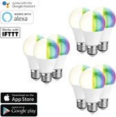 Silvergear WiFi Smart LED Lampen E27 - 9 stuks - 10W - 800L, 2700K - Google Home en Amazon Alexa