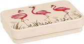 Set van 2 bewaarblikjes Flamingo - Blik - Rechthoek - 11,5 x 8 x 2,5 cm - Sara Miller London