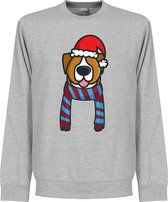 Christmas Dog Scarf Supporter Kersttrui - Bordeaux/Lichtblauw - XXXL