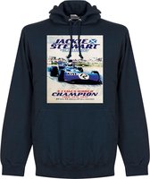 Jackie Stewart Poster Hoodie - Navy - M