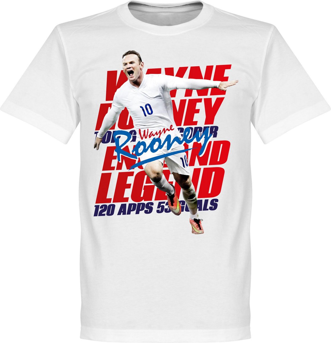 Rooney Engeland Legend T-Shirt - Wit - XXXL