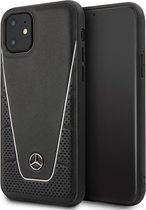 iPhone 11 Backcase hoesje - Mercedes-Benz - Effen Zwart - Leer