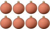 8x Roze glazen kerstballen 10 cm - Mat/matte - Kerstboomversiering roze