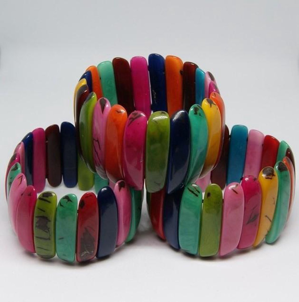 Tagua armband 100% plantaardig - Rainbow