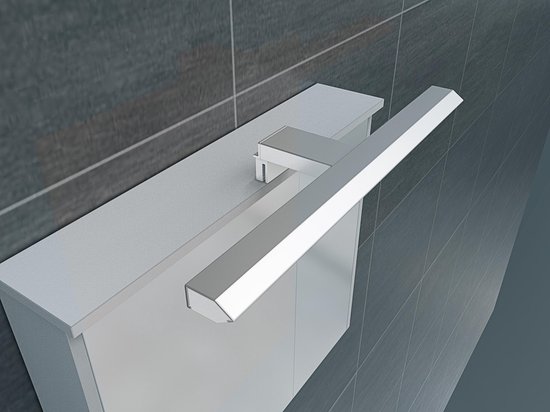 BRILONER - LED-spiegellamp met schakelaar, spiegellamp badkamer, IP44, neutraal witte lichtkleur, 11W, zwart, 47 cm