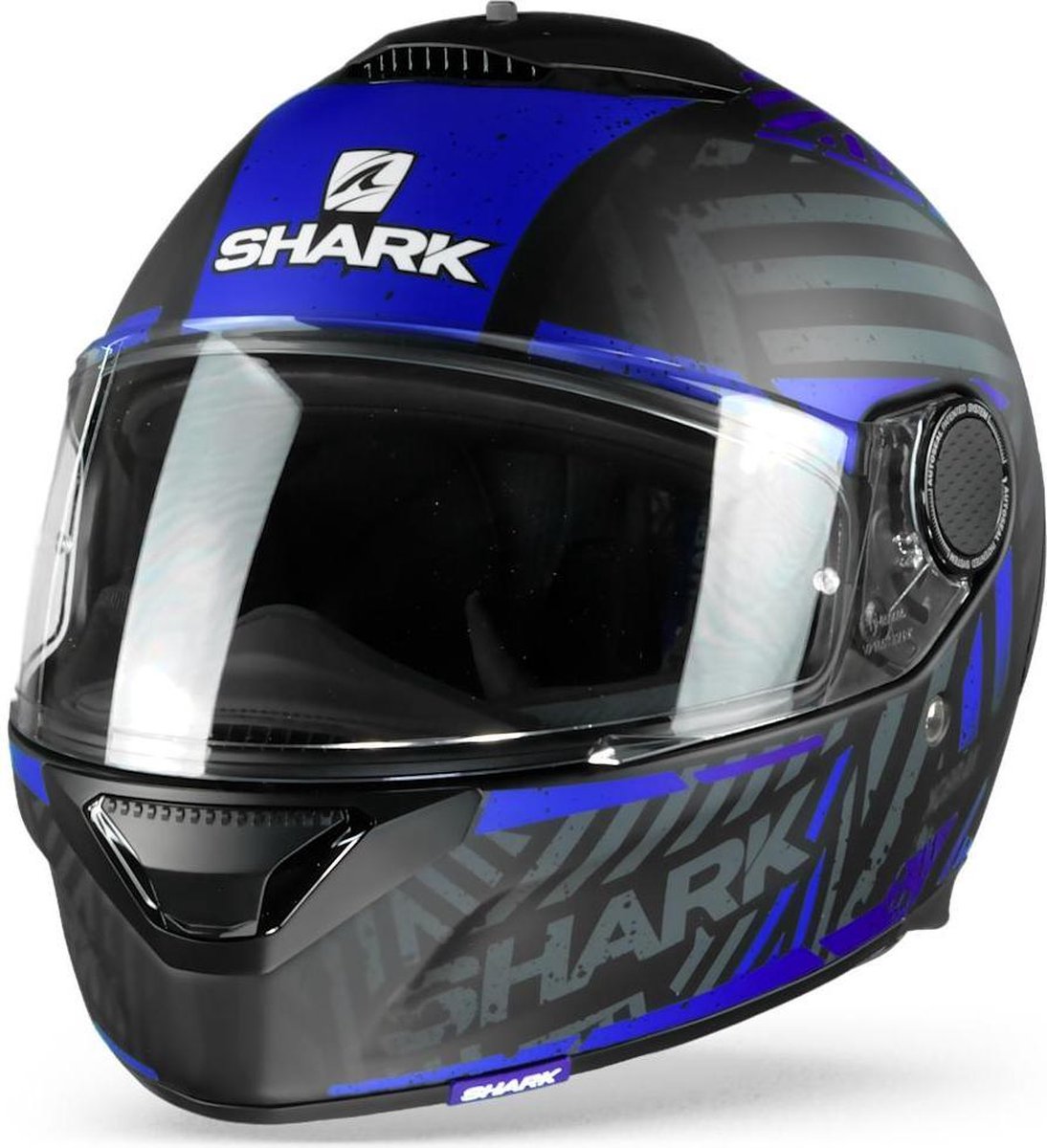 Shark Spartan 1.2 Kobrak Mat Zwart Blauw Blauw Kbb Integraalhelm - Motorhelm - Maat XL