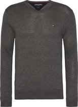 Tommy Hilfiger - Pullover V-Hals Antraciet - Maat XL - Regular-fit