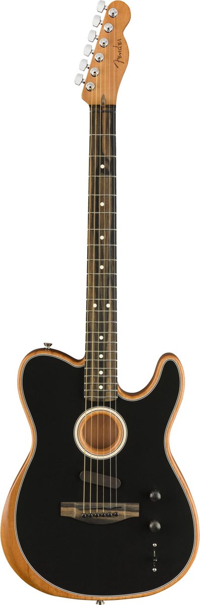 Fender American Acoustasonic Telecaster, Guitare hybride  électro-acoustique, noir | bol