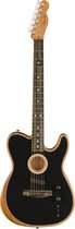 Fender American Acoustasonic Telecaster , Elektro-akoestische hybride gitaar, zwart
