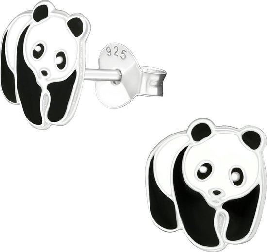 Boven hoofd en schouder vangst Doordringen Joy|S - Zilveren panda oorbellen 9 x 8 mm Sterling zilver 925 pandabeer |  bol.com